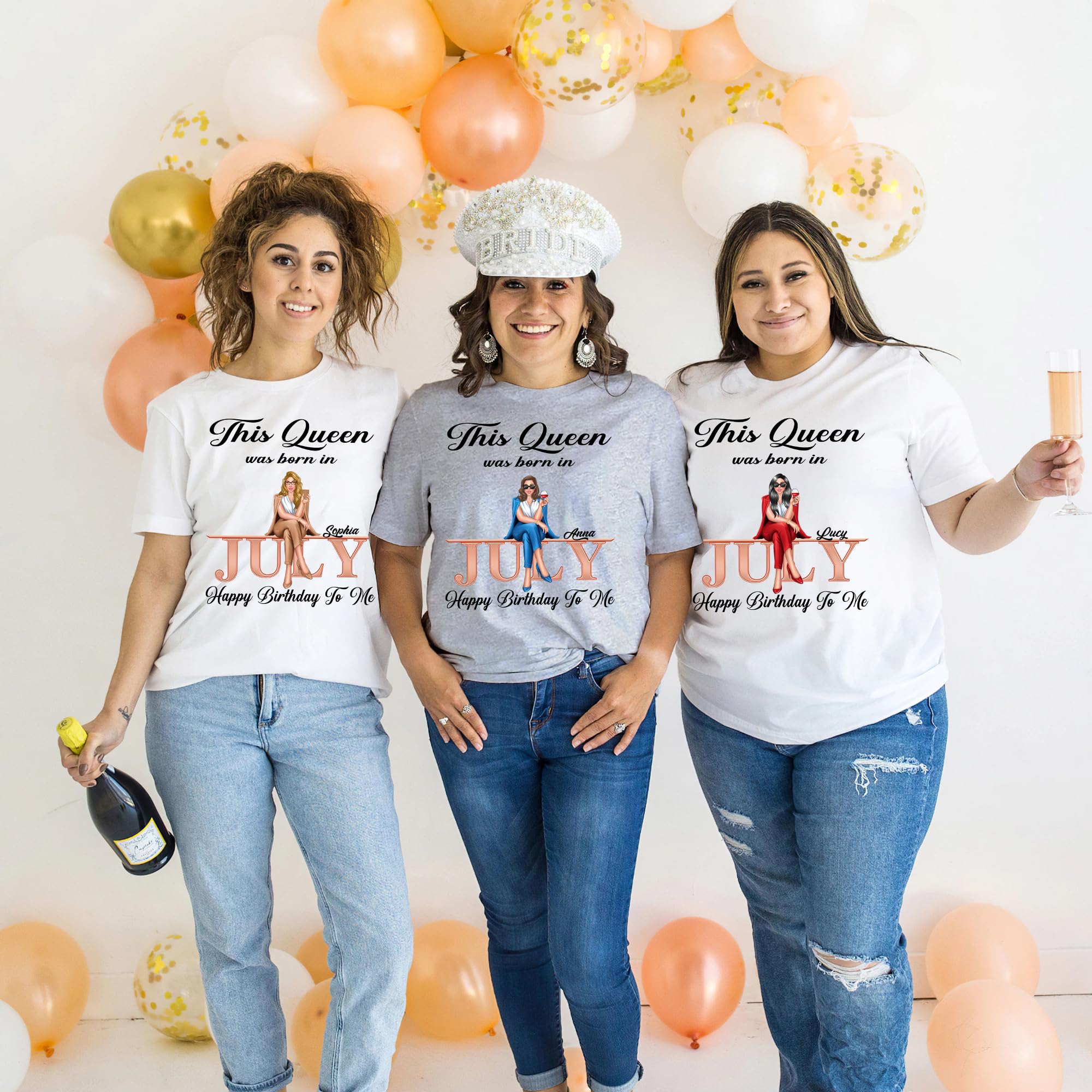 Personalized July Birthday Gifts for Women - July Birthday T-Shirt, Cute July Tee Shirt & Queen T-Shirt - Perfect for Birthday Parties, Summer Outfits & Casual Wear