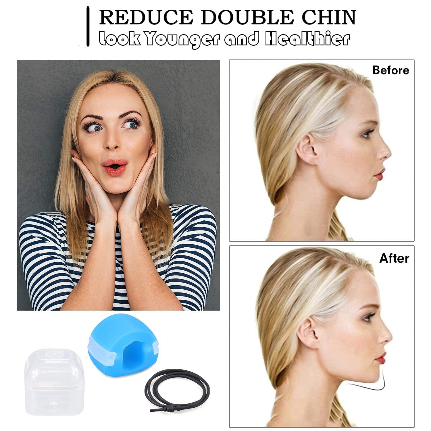 Clopic Jawline Exerciser - Double Chin Reducer & Face Slimming Tool for Men & Women | Facial Exercise Device for Defined Jawline & Toning | Perfect for Home Workouts & Beauty Routines
