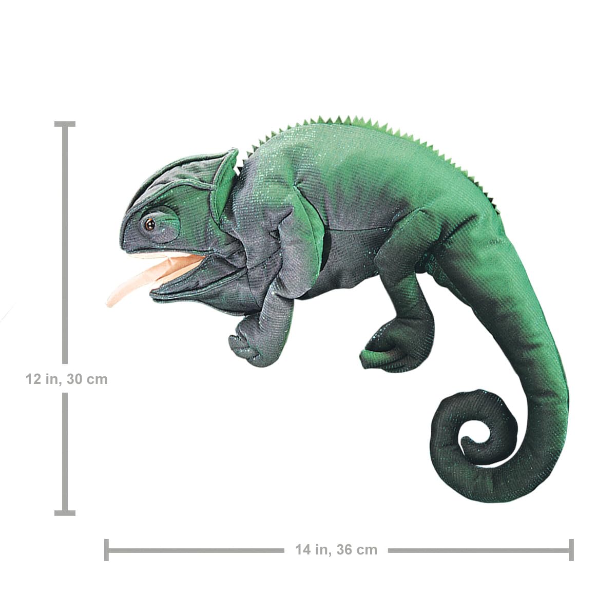 Folkmanis Dark Green Chameleon Hand Puppet - Realistic Animal Puppet for Kids, Storytelling & Educational Play | Perfect for Classroom, Theater & Imaginative Play
