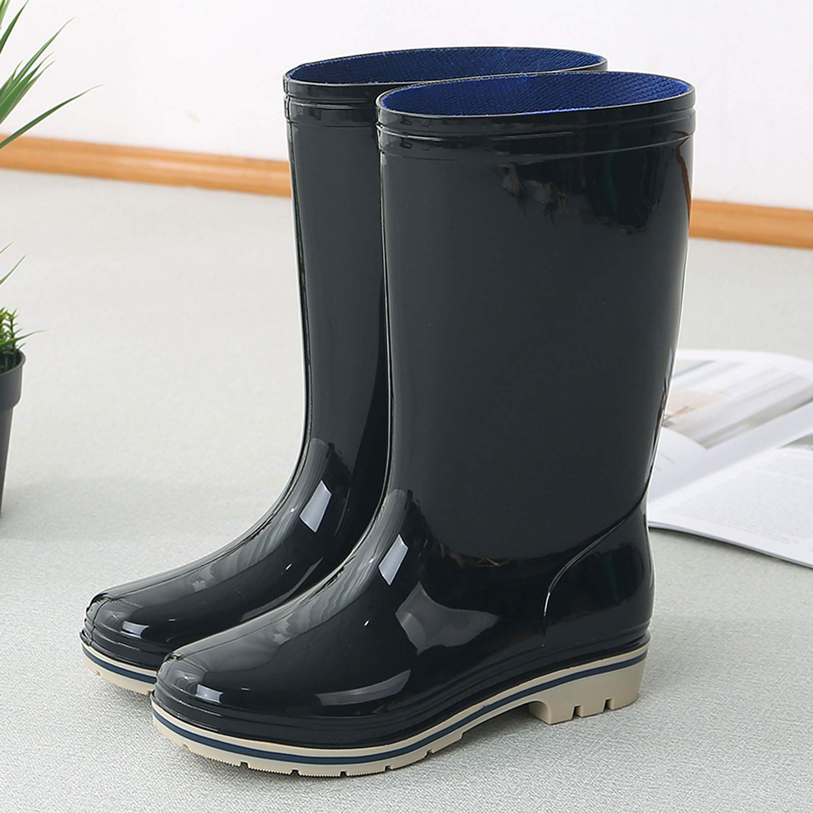 KAMPCO Women's Waterproof Rain Boots - Comfortable Slip-Resistant Work Shoes for Fishing, Gardening & Outdoor Activities | Durable Rubber Boots for Wet Weather