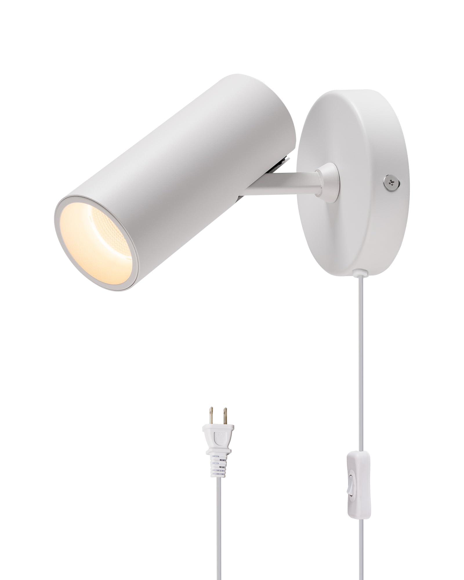 Aisilan 12W LED Adjustable Wall Spotlight - Warm White COB Light CRI≥97, Modern Directional Uplight with On/Off Switch, Aluminum Wall Sconce for Art Display, Floor & Ceiling Lighting | Perfect for Gallery, Living Room, Bedroom and Hallway Accent Lighting