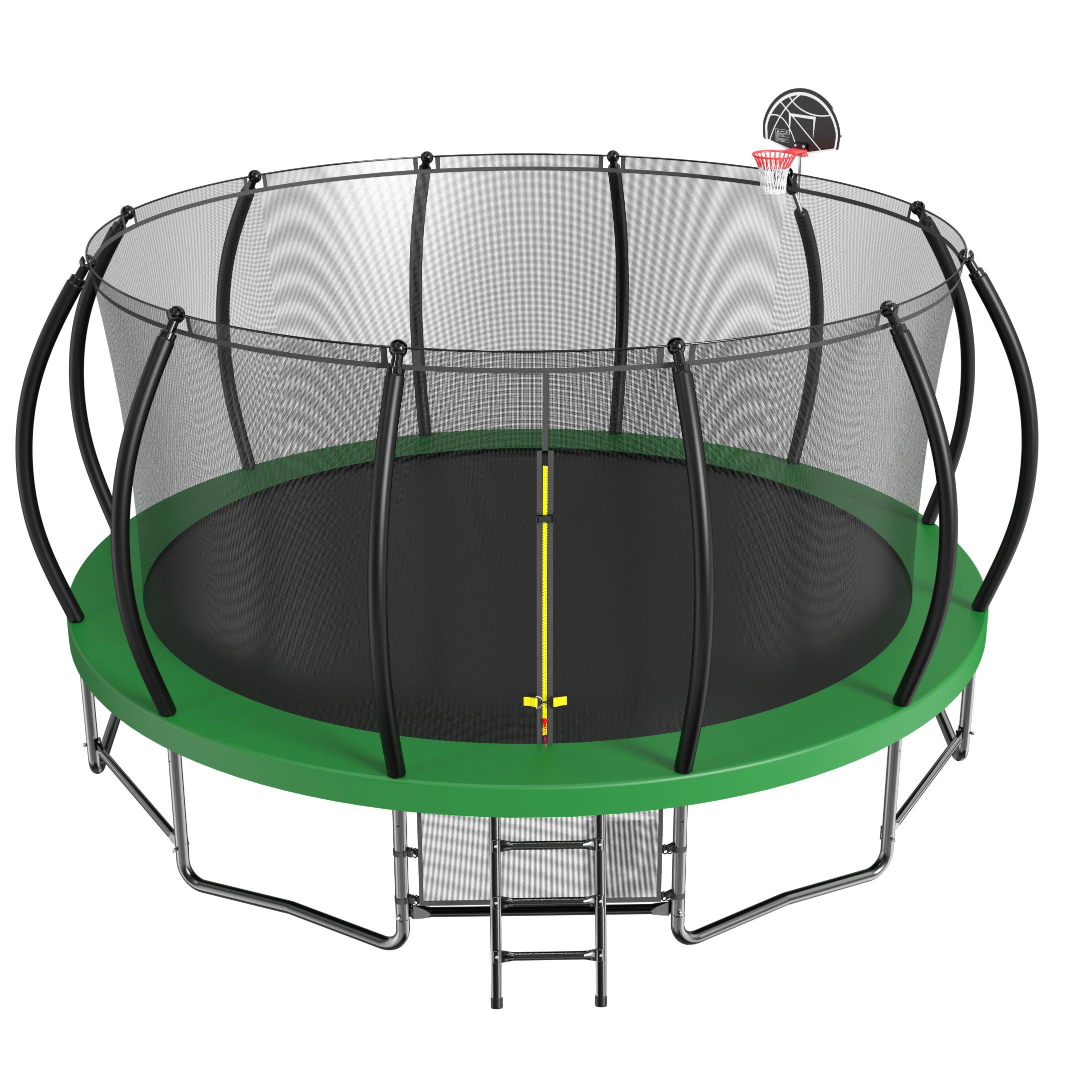 15FT Trampoline with Basketball Hoop - Heavy Duty Outdoor Trampoline with Safety Enclosure, Ladder, Shoe Bag & Rust-Proof Galvanized Coating | Perfect for Backyard Fun, Kids Play, Exercise & Family Recreation