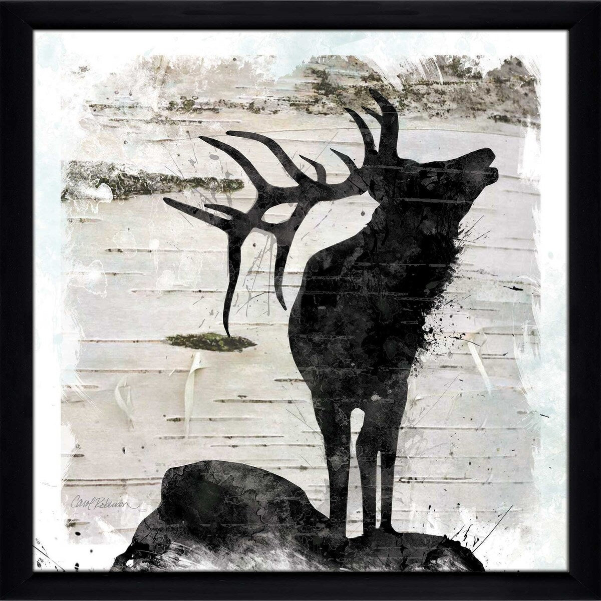 Birchbark Elk by Carol Robinson - Premium Acrylic Wall Art Print - Nature-Inspired Home Decor for Living Room, Bedroom & Office