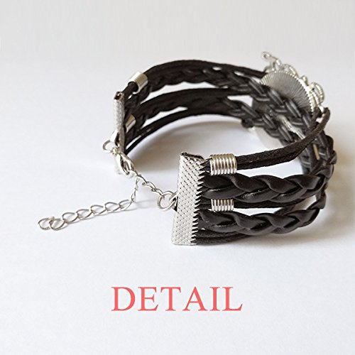 DIYthinker Elephant Sketch Bracelet - Handmade Twisted Leather Rope Wristband with Long Teeth Animal Portrait, Unique Love Accessory Gift for Women Men (Perfect for Casual Wear, Date Nights & Festival Gifts)