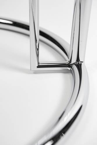 Eileen Gray E1027 Adjustable Height Side Table - Modern Glass & Chrome Coffee Table for Living Room, Office & Lounge - Perfect for Reading, Working & Entertaining