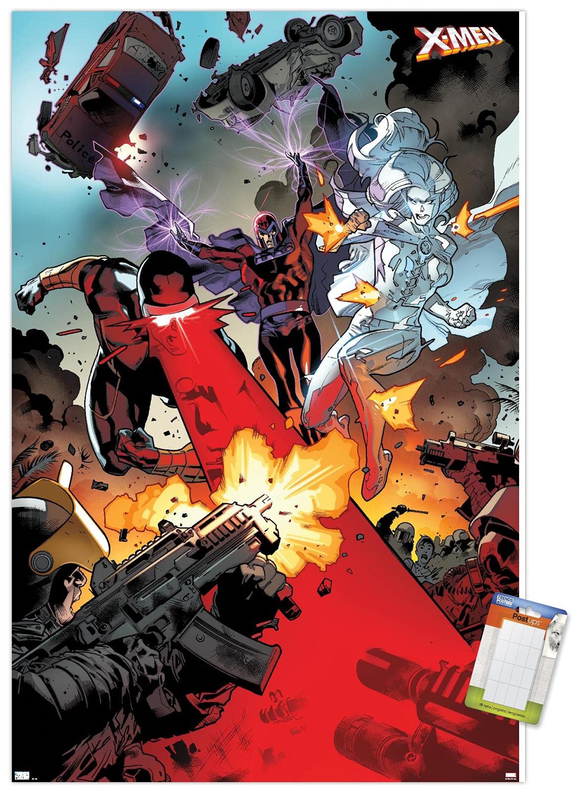 Marvel X-Men Comics Wall Poster Set - Cyclops, Magneto & Emma Frost Premium Art Print 22.4x14.7 Inches with Mounting Kit | Perfect for Home Decor, Game Room & Comic Book Lover Gifts