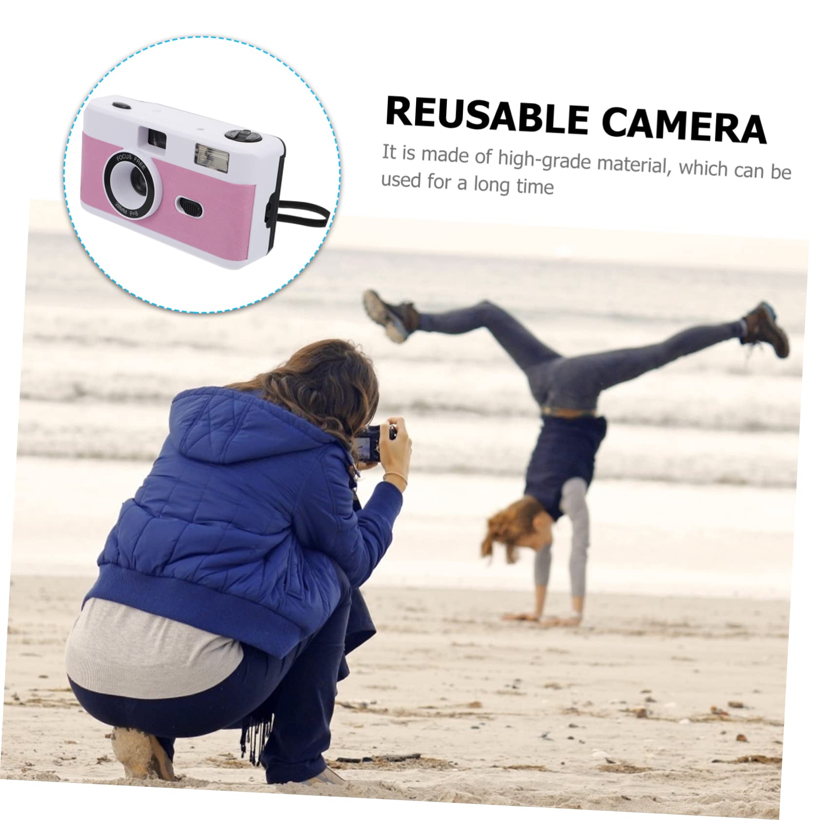 Gatuida 8-Pack Retro Film Camera Set - Vintage Plastic Travel Camera with ABS Body, Portable Reusable 35mm Film Camera in White | Perfect for Travel Photography, Street Shots & Vintage Style Photography