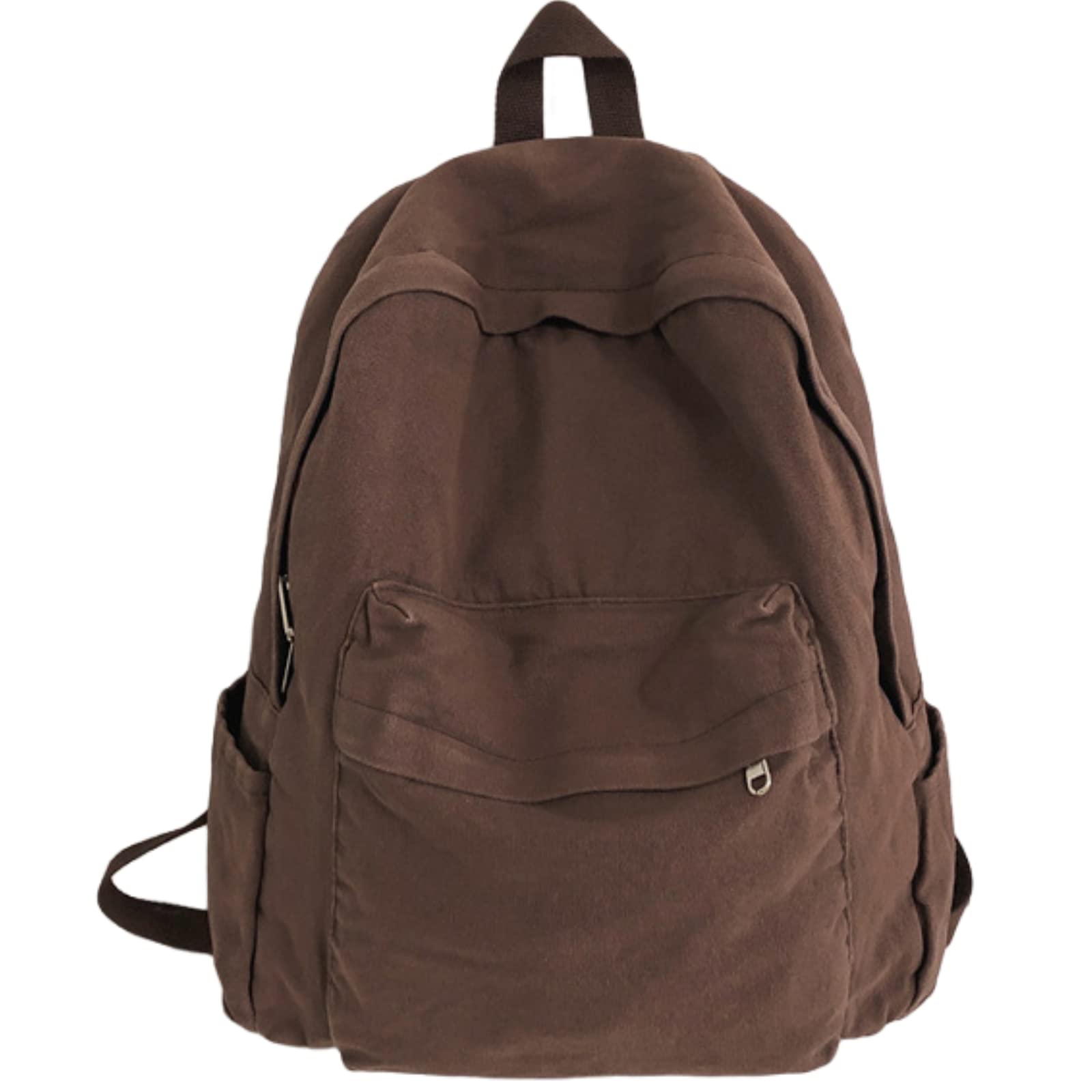 Vintage Canvas Backpack for Women & Men - Durable Solid Color Travel Backpack, Laptop Rucksack with Simple Design (Brown) | Perfect for College, Commuting & Outdoor Adventures