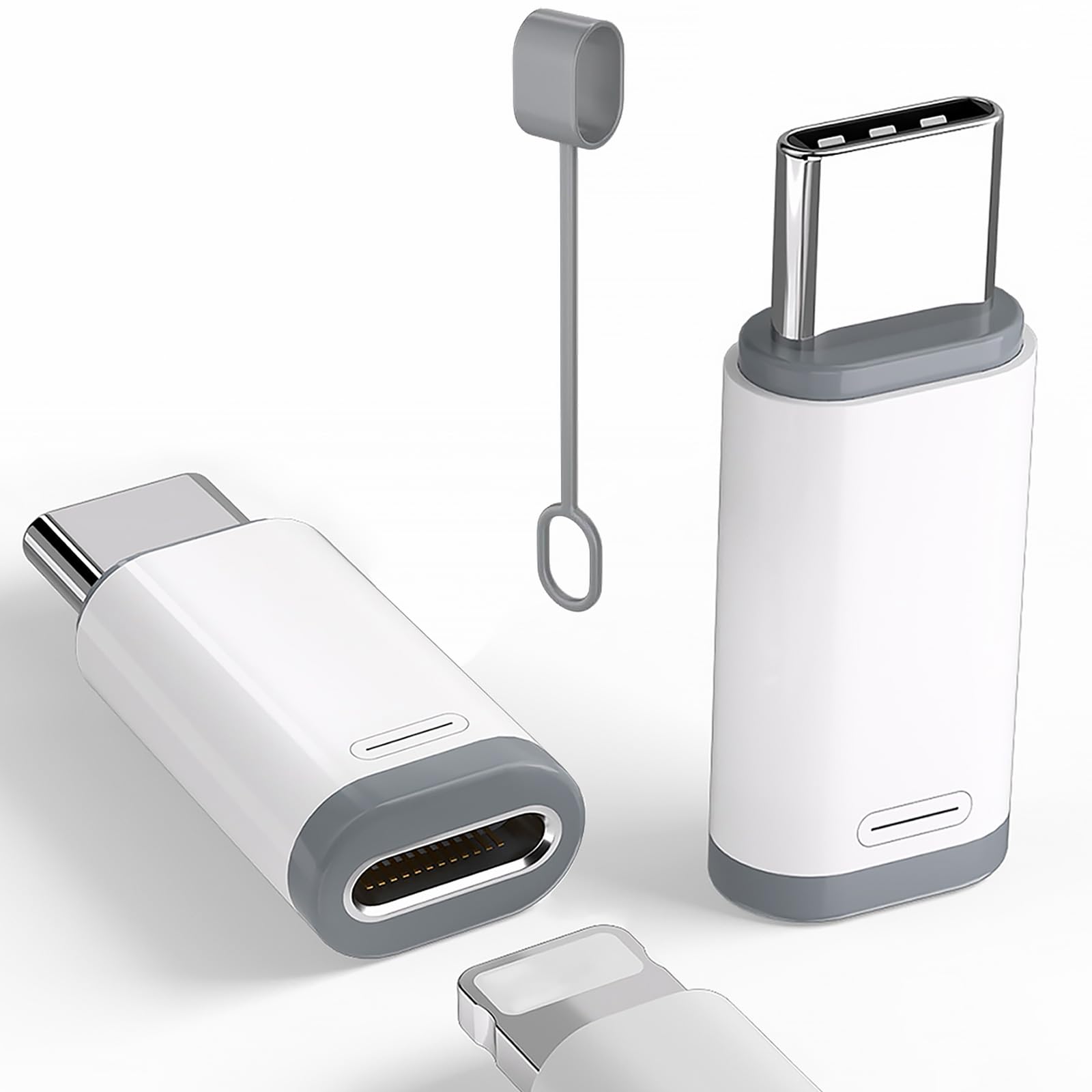 2 Pack Lightning to USB C Adapter for iPhone 15/16/16 Pro Max/Plus & Samsung S24 - Fast Charging & High-Speed Data Transfer - Type C Charger Connector Cable - Lightning Female to USB C Male Adapter (Not for Audio) - Perfect for Travel, Office & Home Charging