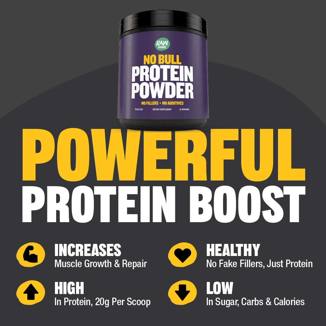 2lb Unflavored Whey Protein Powder - Pure & Instantized Whey Supplement | High Protein, Low Carb, No Fillers, No Additives | Perfect for Post-Workout Recovery & Muscle Building