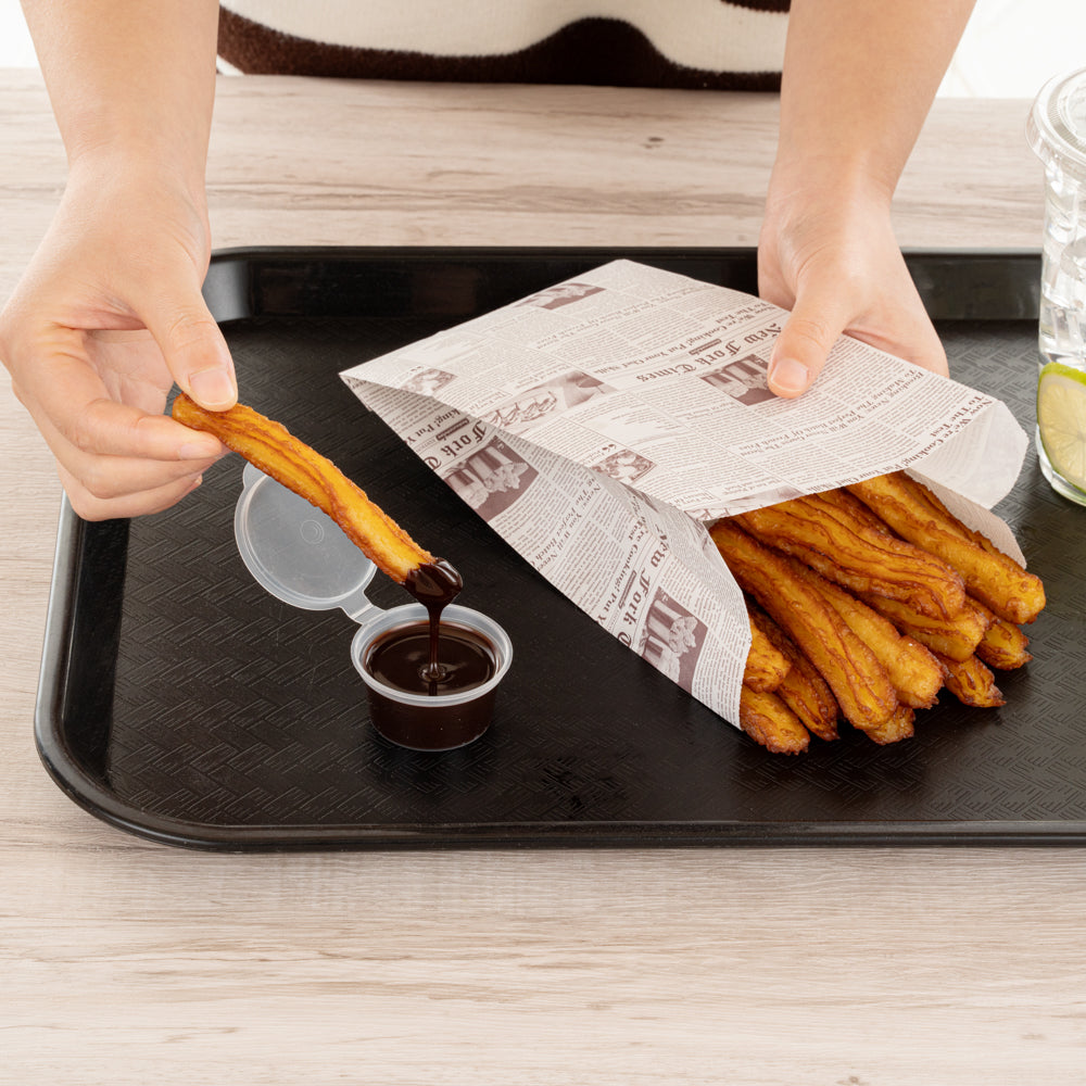 Eco-Friendly Sepia Newsprint French Fry & Snack Bags - 5