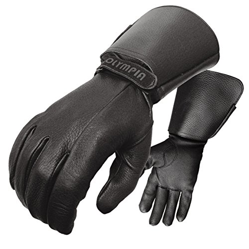 Olympia 146 Deerskin Lined Classic Motorcycle Gloves - Premium Leather Riding Gloves for Men & Women - Comfortable & Durable for Harley, Cruiser & Touring Bikes
