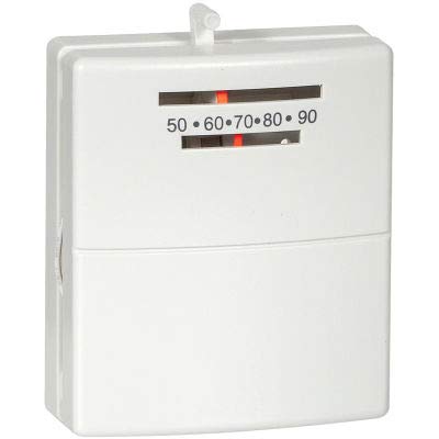 LUX Low Voltage Mechanical Non-Programmable Thermostat PSM30SA - 1 Stage Heat 24 VAC for Home Heating System | Easy-to-Use Temperature Control for Residential & Commercial Spaces