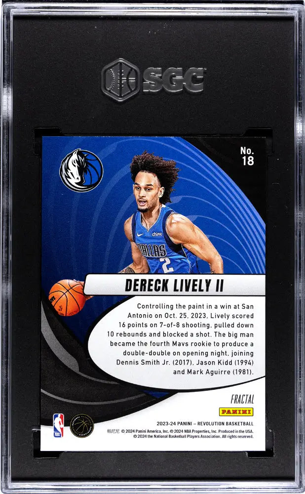 2023 Panini Revolution Dereck Lively II RC Rookie Vortex Fractal SGC 10 Graded Basketball Card - Perfect for NBA Collectors, Sports Memorabilia Enthusiasts & Investment Portfolio