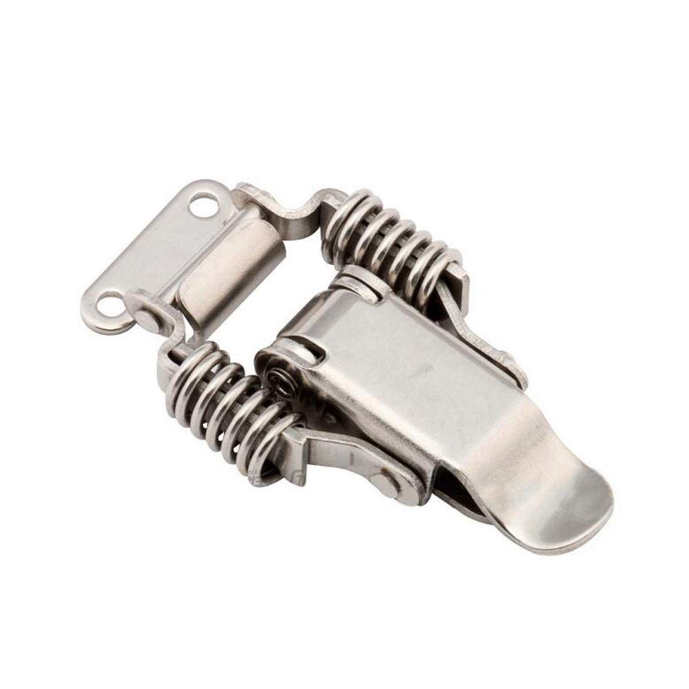 2-Pack Stainless Steel Spring Loaded Toggle Latch Clamps - 95mm Full Length Heavy Duty Draw Latch for Toolbox, Chest, Trunk & Case - Secure Locking Mechanism for DIY Projects, Furniture & Storage Solutions