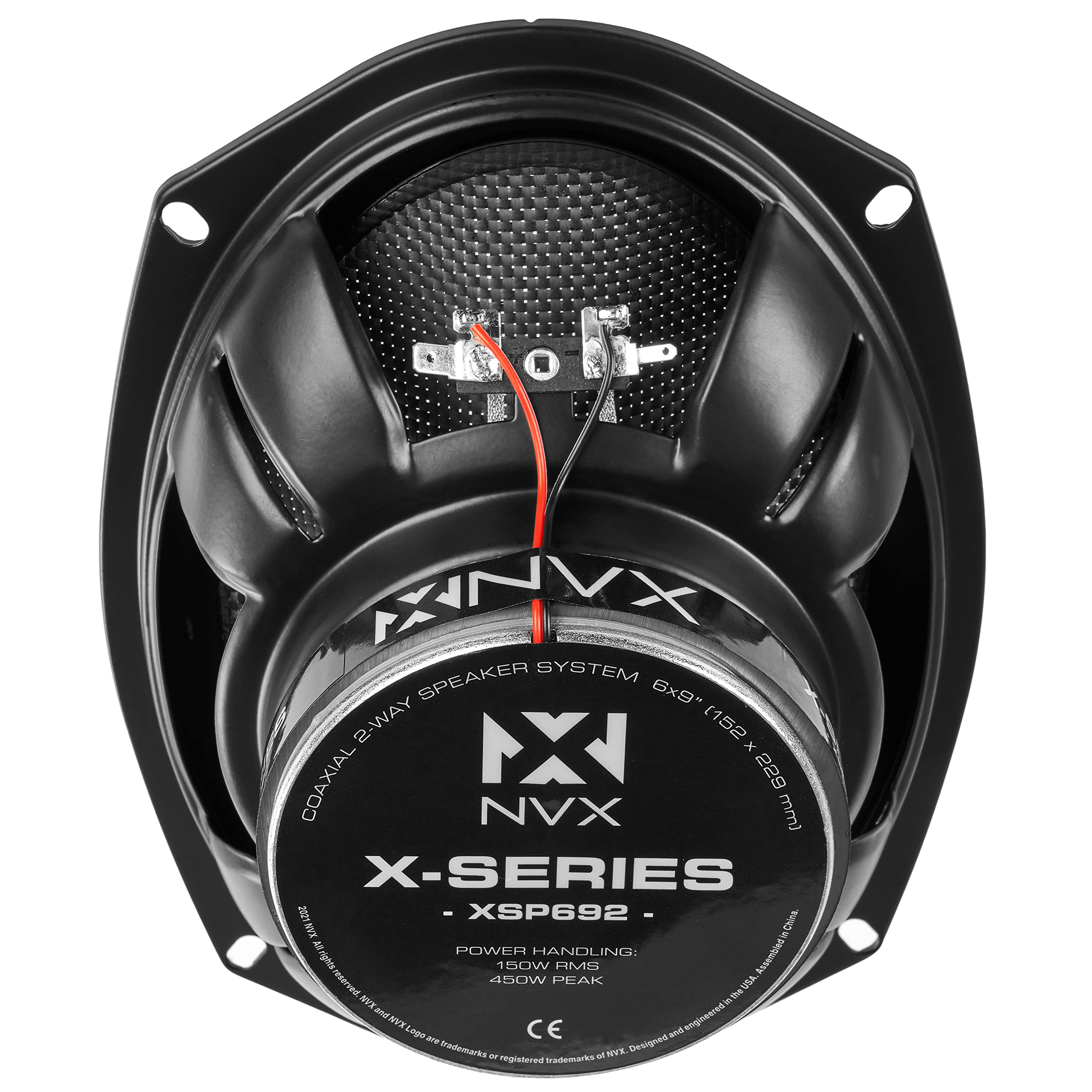 NVX XSP692 6x9 Inch 600W Max Power Car Audio Speakers - 300W RMS, 2-Way Coaxial with 1