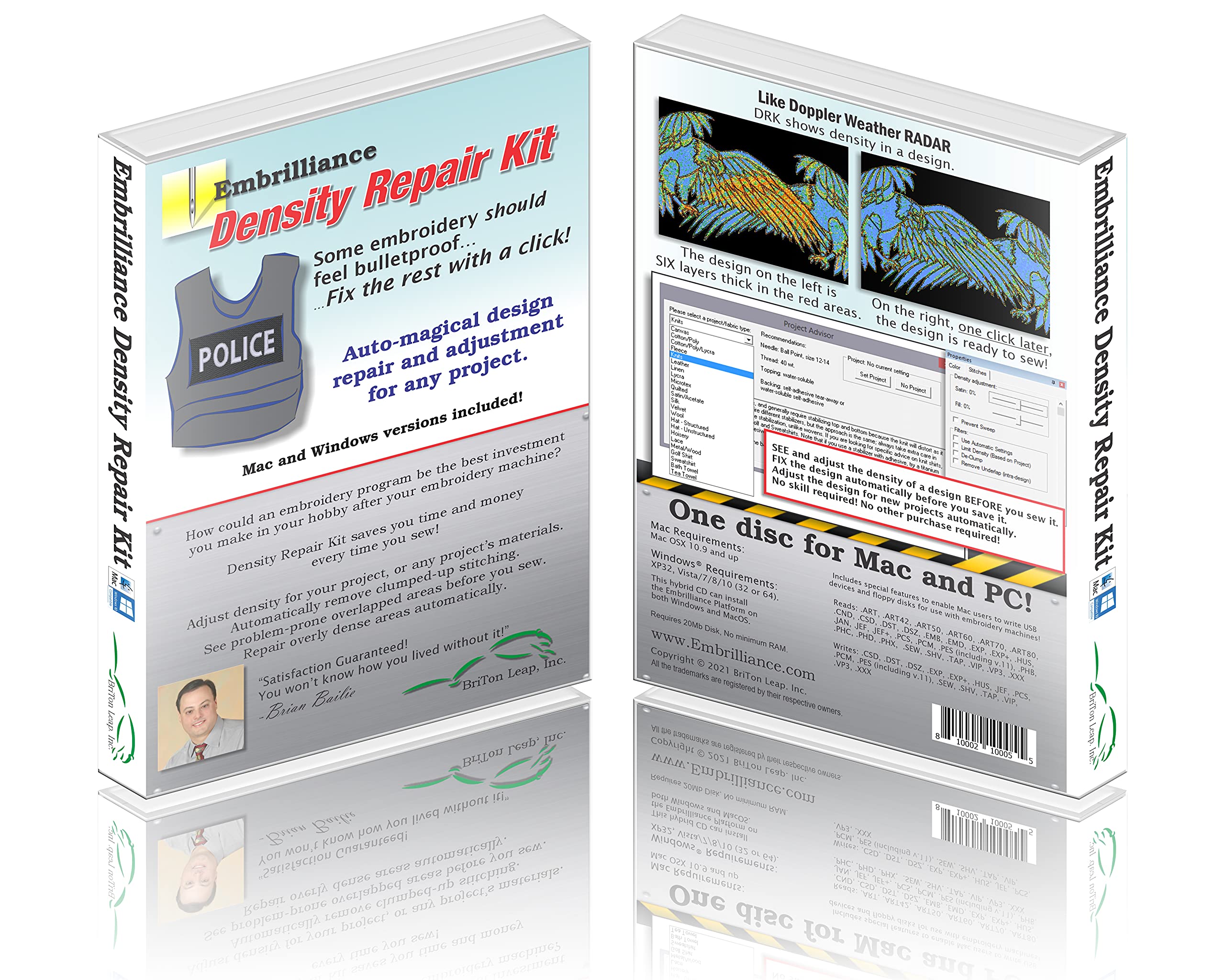 Embrilliance Density Repair Kit Pro - Professional Embroidery Design Software for Mac & Windows PC | Perfect for Digitizing & Fixing Stitch Density Issues