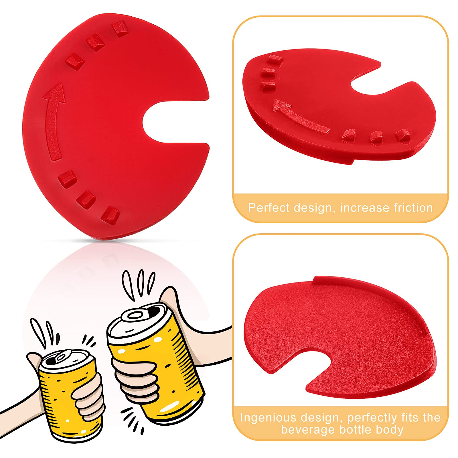 10-Piece Soda Can Lid Covers - Swivel Can Sealer & Beverage Protector Caps - Plastic Drink Sealers in Black, White, Red - Keep Drinks Fresh for Parties, Picnics & Outdoor Activities