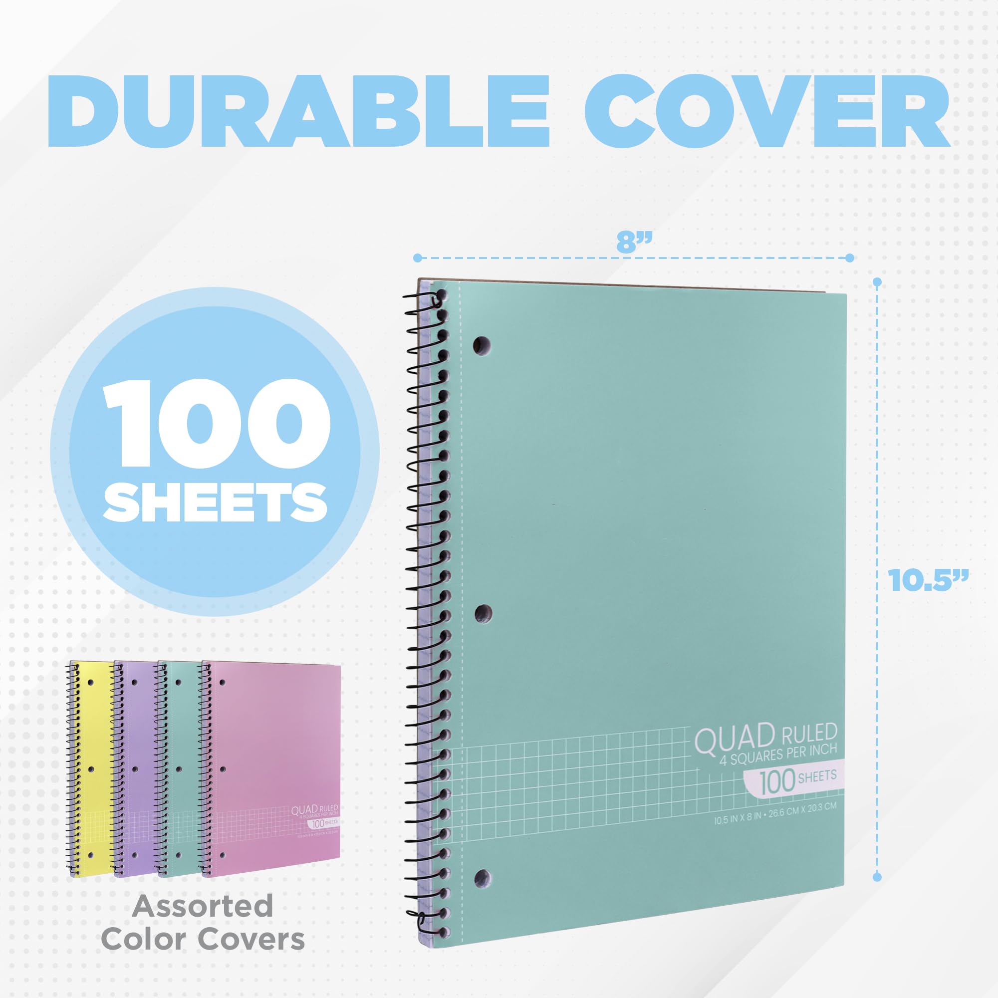 Graph Paper Spiral Notebook - 10.5