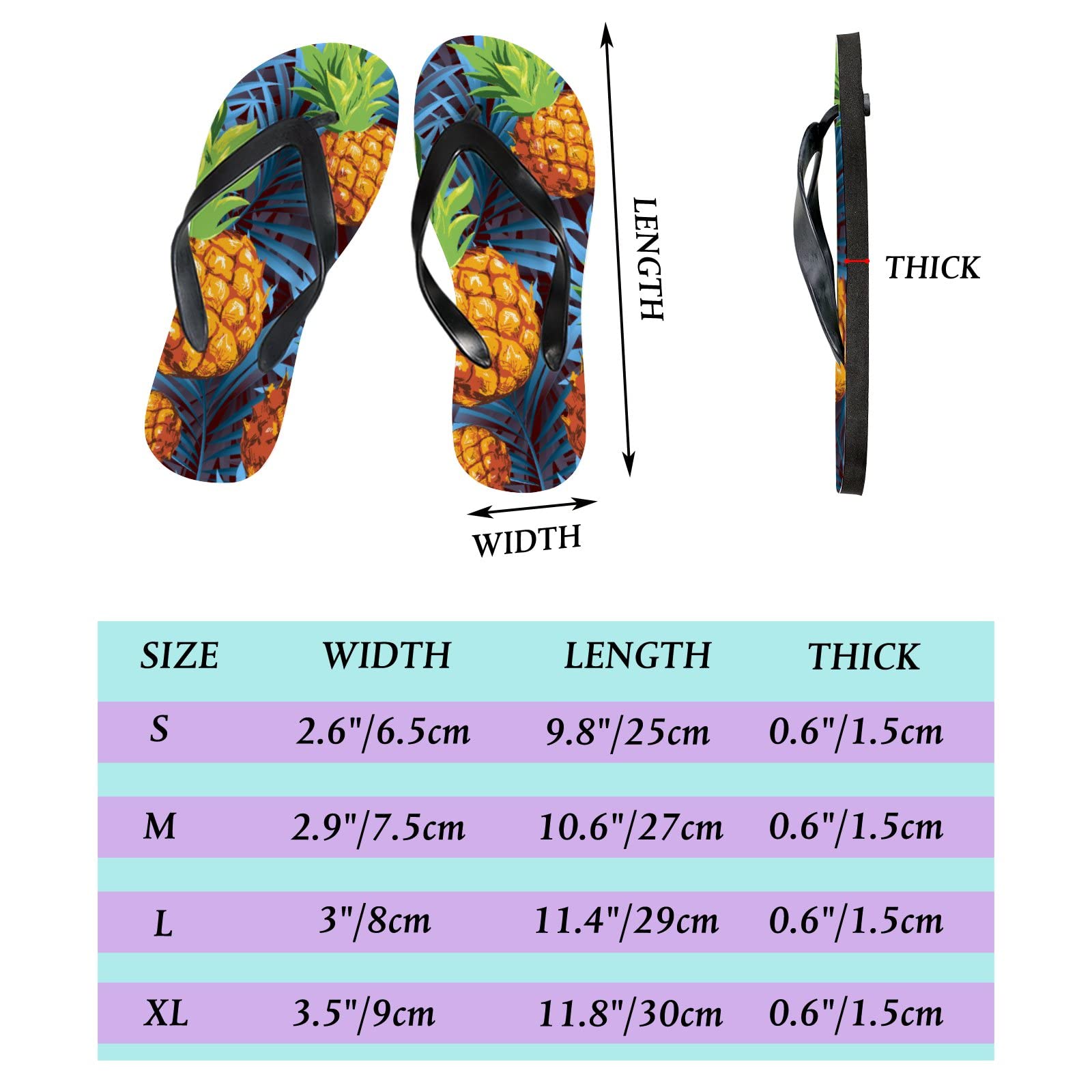 **Tropical Pineapple Flip Flops - Yellow & Blue Slide Sandals for Women & Men | Summer Beach Slippers, Casual Thong Sandals, Yoga Mat Slides | Perfect for Beach, Pool, Vacation & Outdoor Activities**