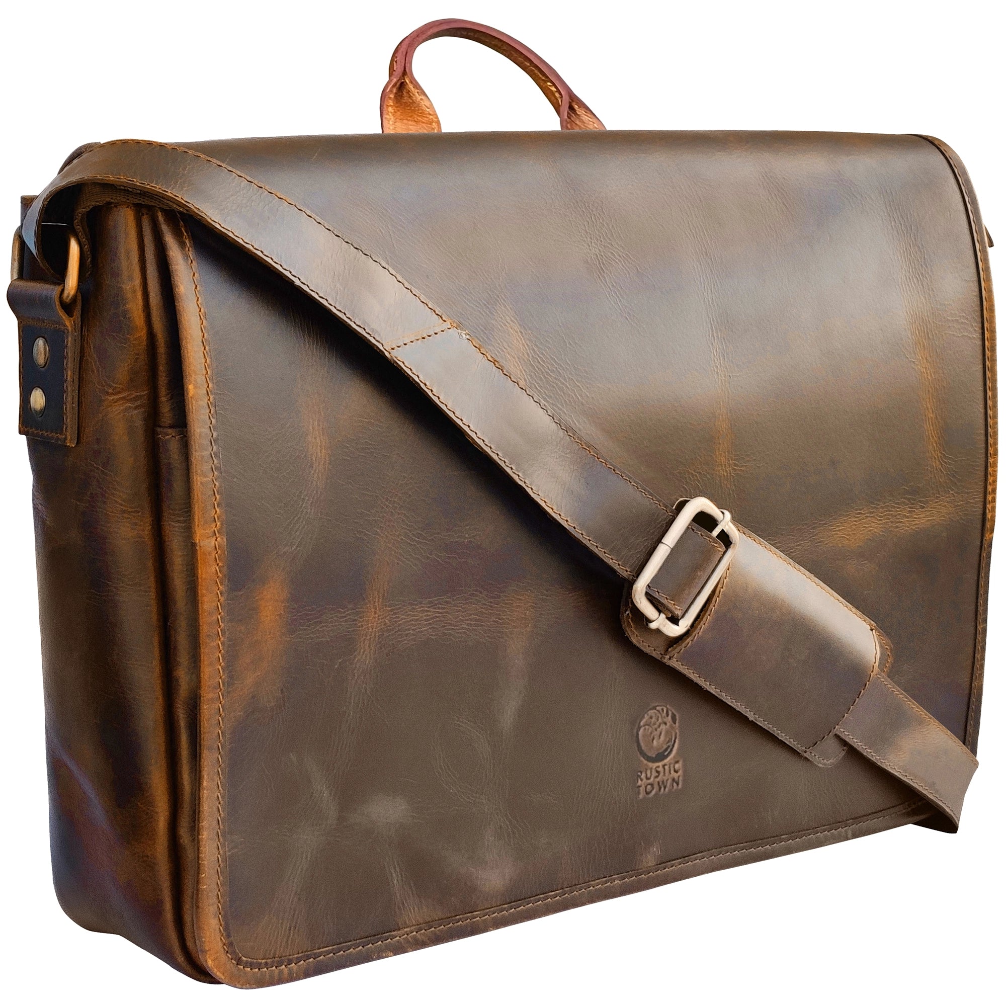 Premium Genuine Leather Messenger Bag for Men - Stylish Laptop Briefcase for Business, Office & Travel - Perfect Work Bag for Professionals & Commuters