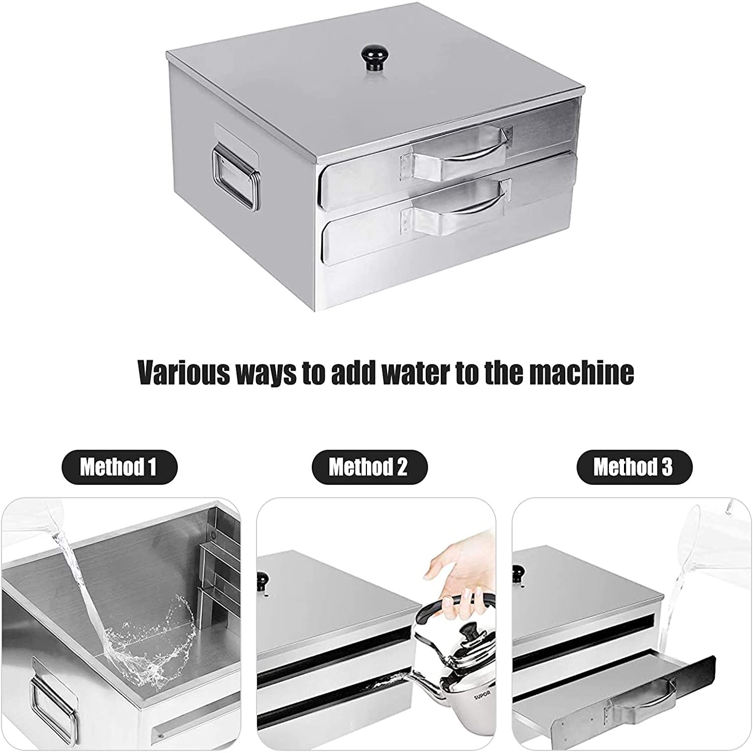 Premium Stainless Steel Rice Roll Maker - 1 Layer Cantonese Steamer for Homemade Rice Noodle Rolls | Commercial & Home Kitchen Use | Perfect for Dim Sum, Breakfast & Asian Cuisine Preparation