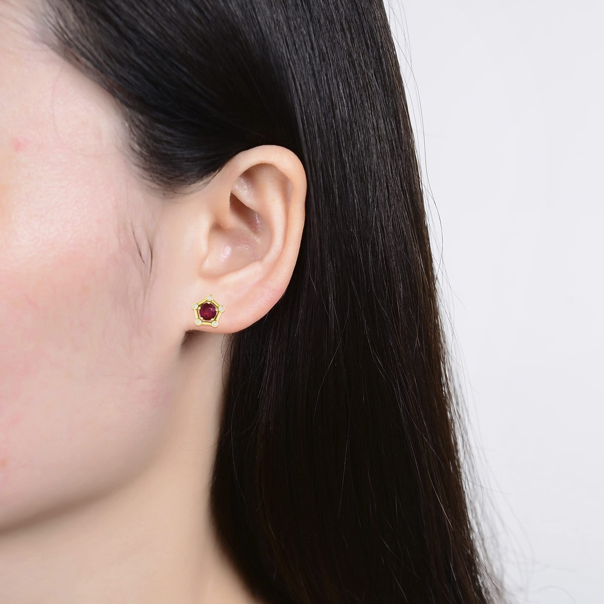 14K Gold Over Sterling Silver White Topaz Stud Earrings for Women – Elegant Everyday & Gift Jewelry for Birthdays, Anniversaries, and Special Occasions