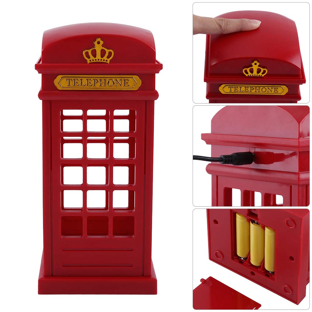 Retro Telephone Booth Night Light - Dimmable Touch Sensor LED Desk Lamp, Warm Yellow Light for Nursery, Living Room & Bedroom | Perfect for Kids' Rooms, Home Decor & Cozy Ambiance