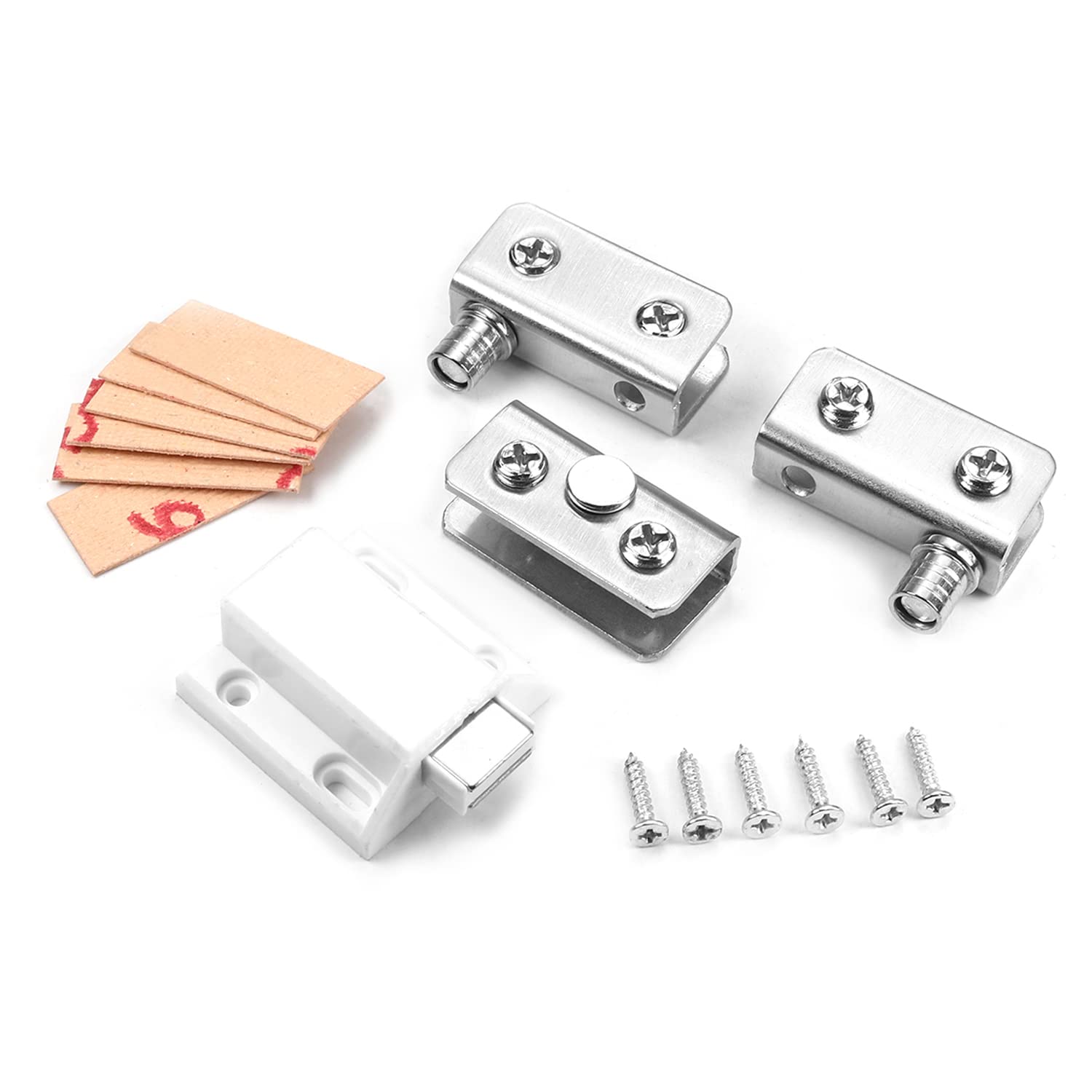 MroMax Adjustable Glass Door Hinges Clamp - Stainless Steel Cabinet Pivot Hinge Clip for 5-8mm Thickness Glass (2pcs) - Perfect for Shower Doors, Display Cabinets & Glass Furniture