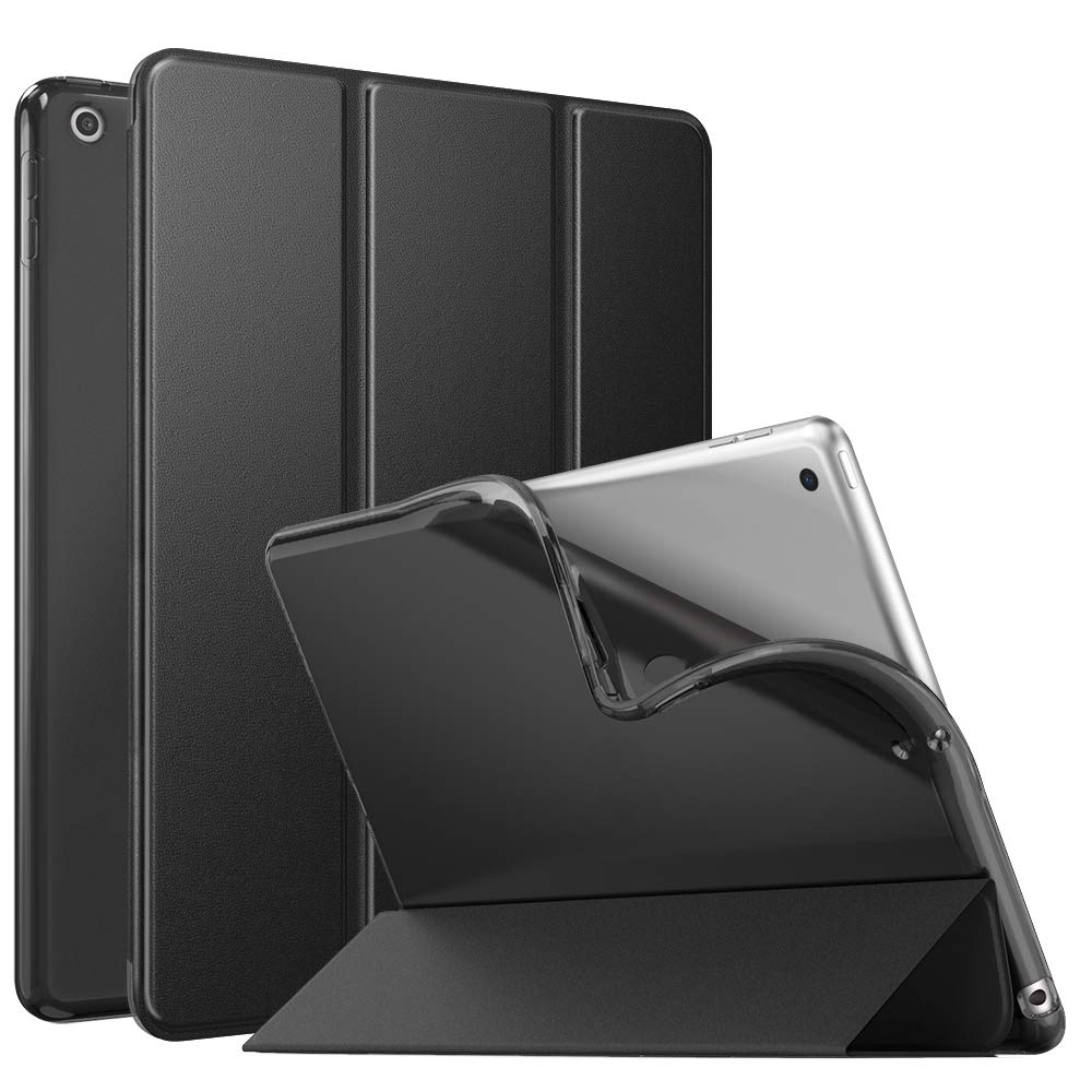 MoKo iPad 9th/8th/7th Generation Case (2021/2020/2019) - Slim Protective Cover with Translucent Satin TPU Back & Stand for 10.2-inch iPad - Perfect for Work, School & Travel