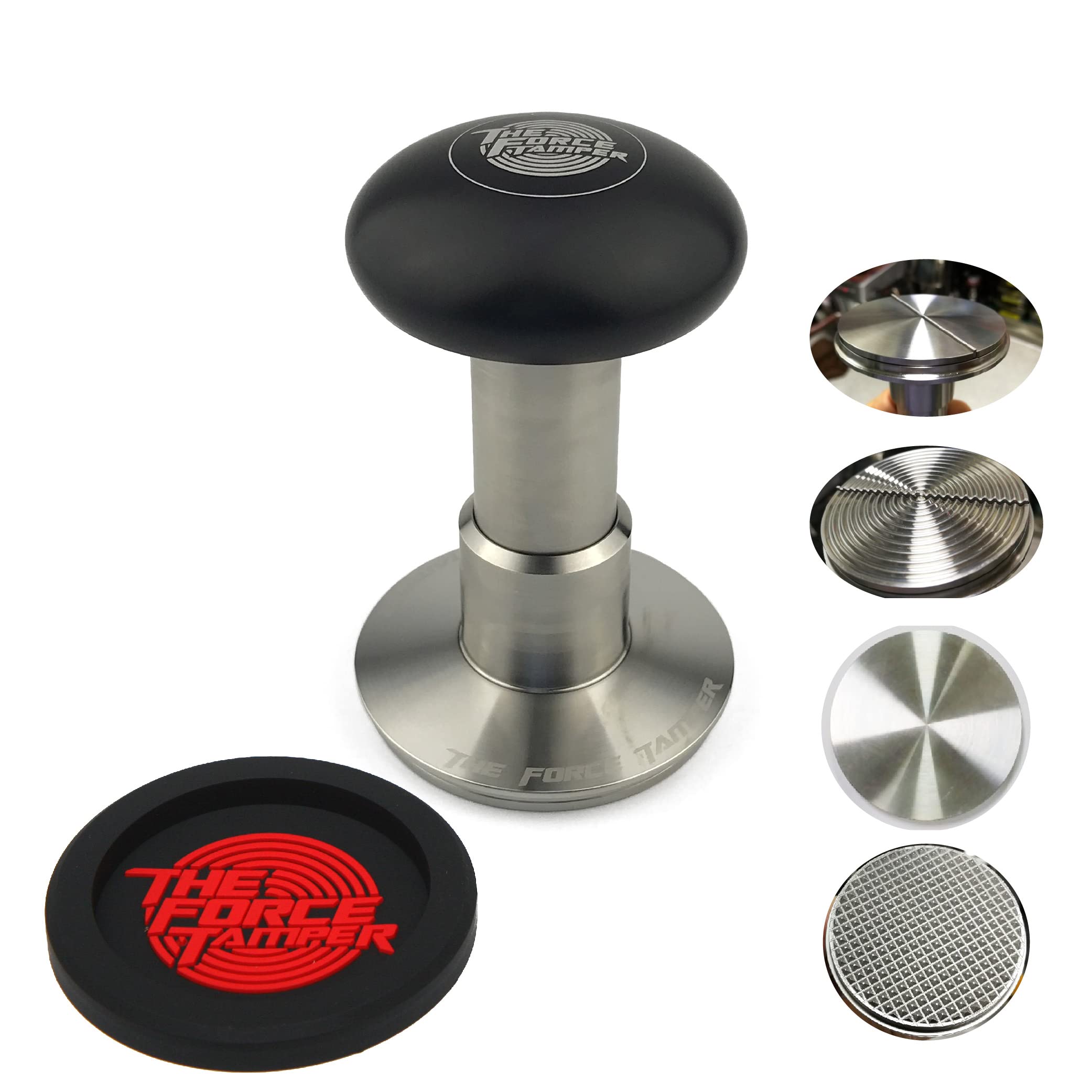Premium Automatic Coffee Tamper with Adjustable Pressure & Auto-Leveling - 58.5mm Mushroom Head for Espresso Machines | Perfect for Baristas & Home Brewing (Tri-Distributor Set Included)