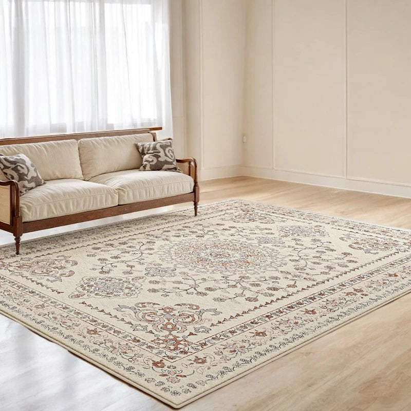 Adley Persian Faux Wool Waterproof Area Rug - Non-Slip Soft Living Room Rug for Bedroom, Dining Room, and Home Decor