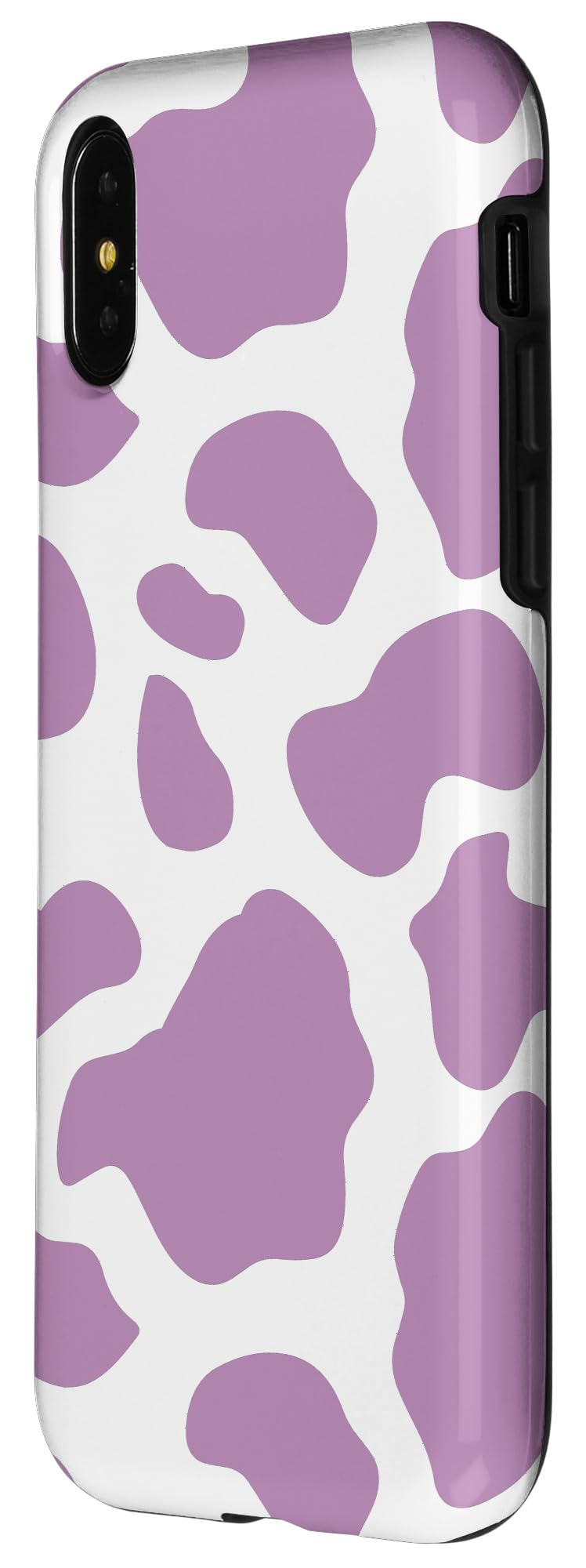 Cute Cow Purple Spotted Print iPhone X/XS Phone Case - Durable Animal Pattern Protective Cover for Women & Girls - Perfect for Daily Use, School, Work & Travel