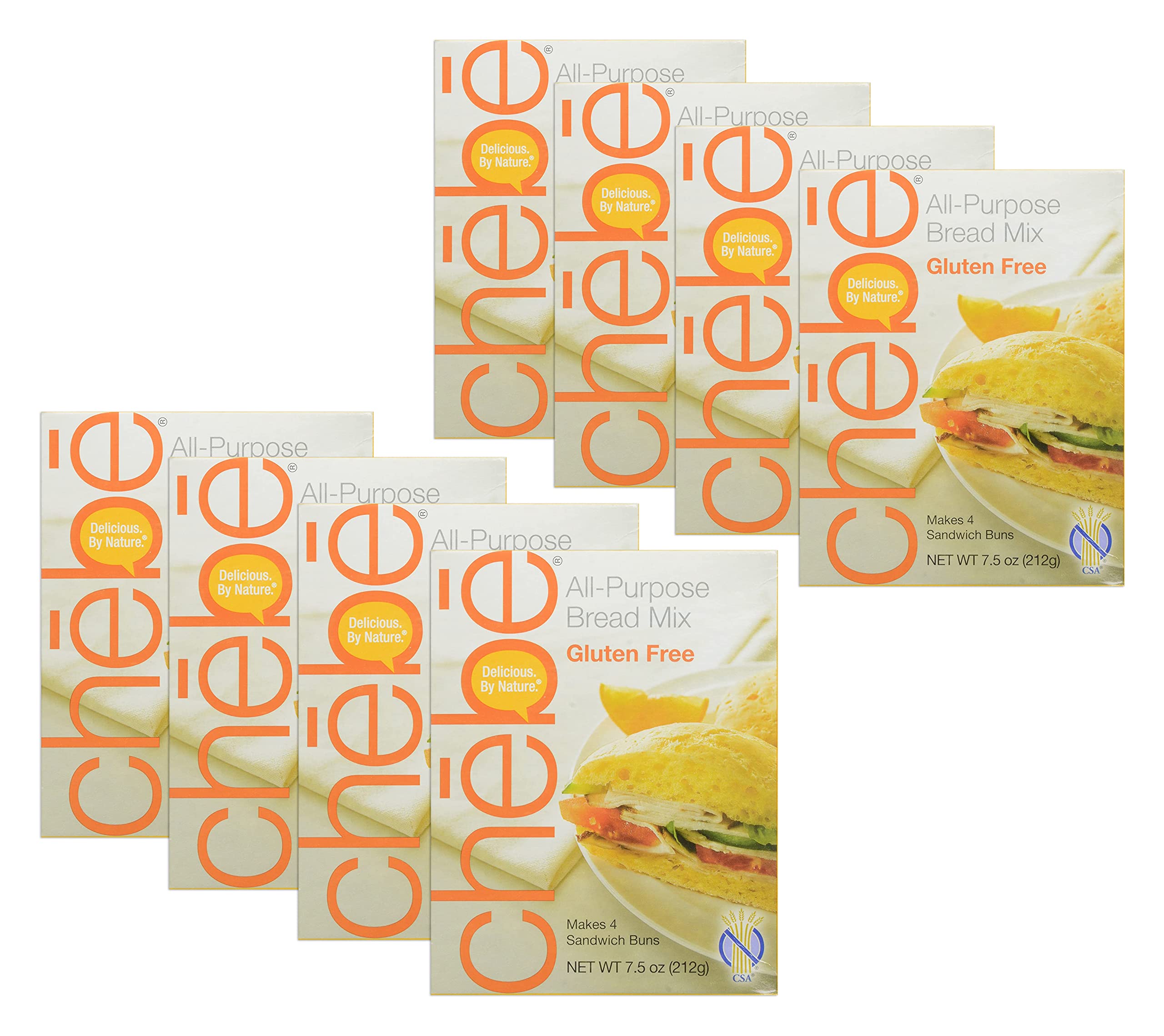 Organic Chebe Bread All-Purpose Mix - Gluten Free, Non-GMO, Vegan Friendly - 7.5 Oz Bags (Pack of 8) - Perfect for Baking Bread, Pizza Crust & Pastries at Home