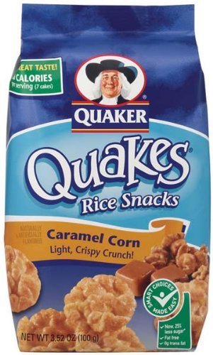 Quaker Popped Caramel Corn Rice Snacks 3.52 Oz (Pack of 6) - Crunchy Gluten-Free Snack for Office, School & Movie Nights - Healthy On-The-Go Treat for Kids & Adults