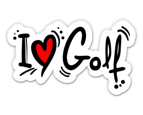 I Love Golf - 3 Inch Vinyl Sticker - Waterproof Decal for Car, Laptop, Water Bottle, Phone - Perfect for Golf Enthusiasts & Personalizing Your Belongings