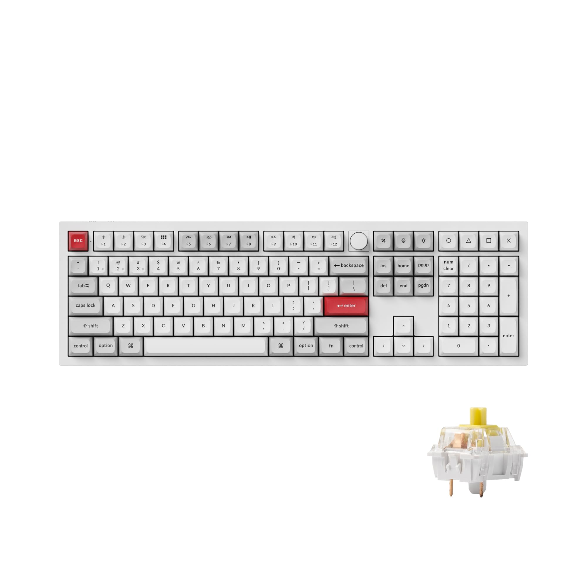 Keychron Q6 Pro Full-Size Bluetooth Mechanical Keyboard - Customizable for Mac, Windows & Linux | Full Metal Body, QMK/VIA Programmable Knob, KSA Double-Shot PBT Keycaps, Hot-Swappable with Keychron K Pro Banana Switch (White) | Perfect for Gaming, Coding & Office Work