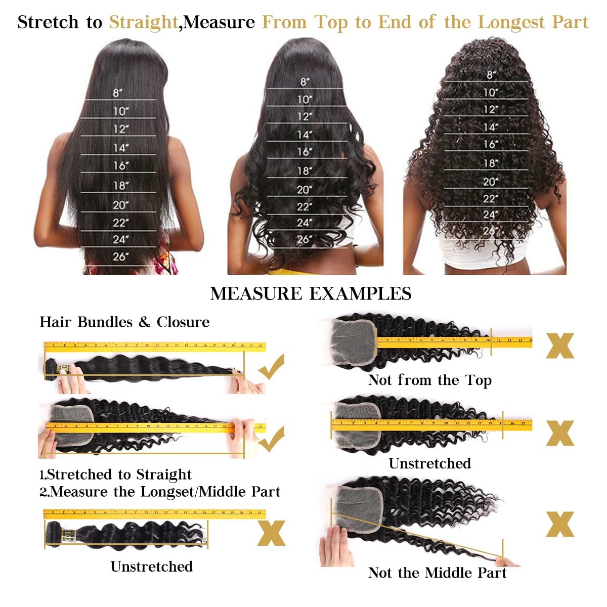 QTHAIR 14A Water Wave Brazilian Virgin Human Hair Bundles with Lace Frontal (18