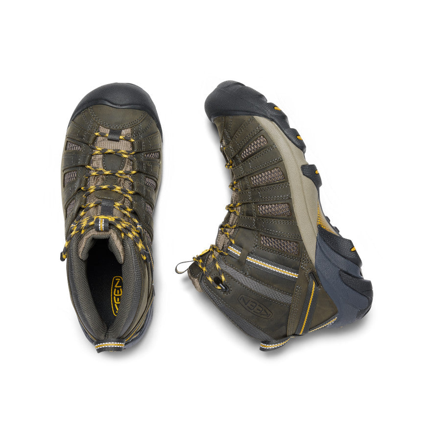 Men's Voyageur Mid Hiking Boots - Waterproof & Lightweight for Outdoor Adventures (Raven/Tawny Olive) | Perfect for Trail Hiking, Camping & Backpacking