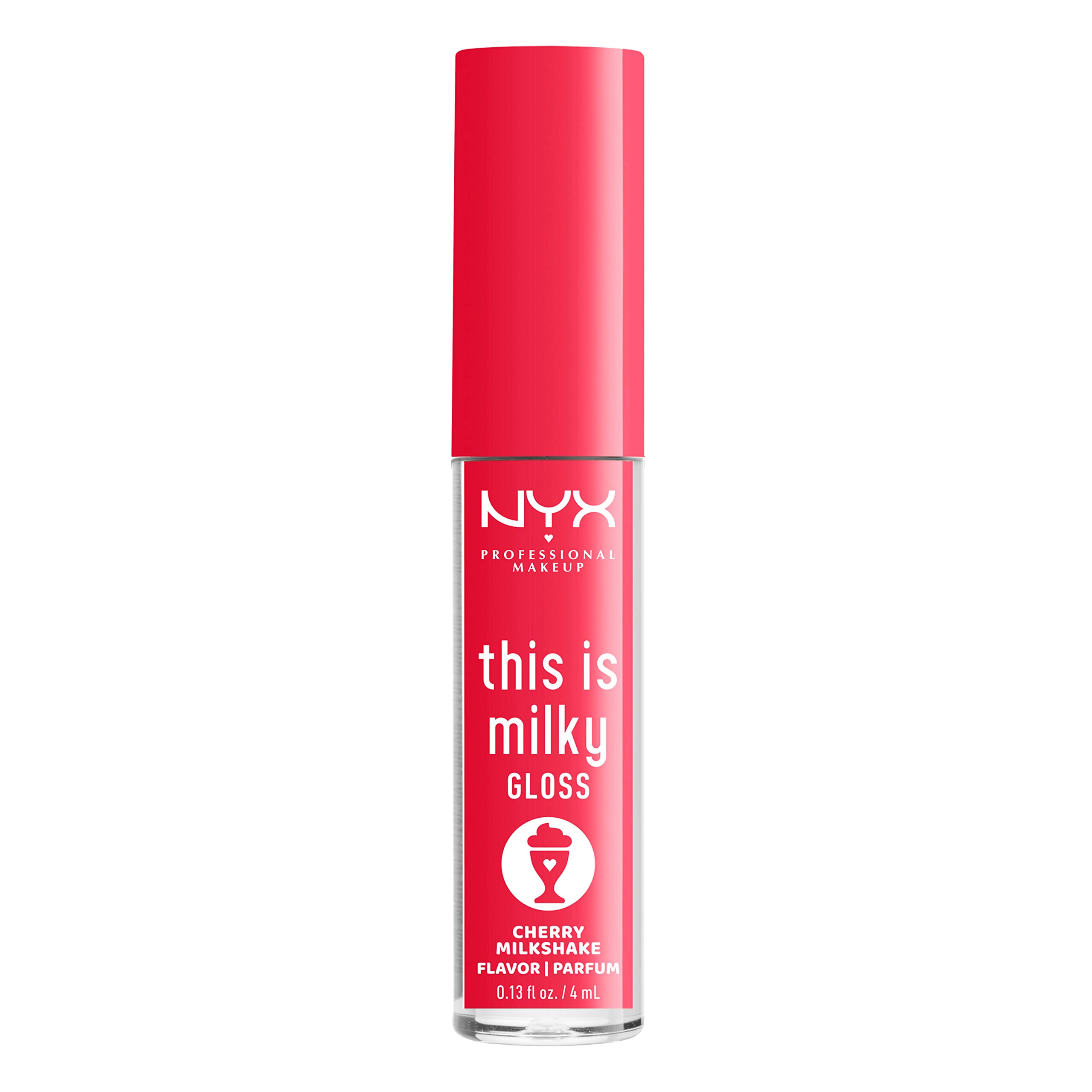 NYX PROFESSIONAL MAKEUP This Is Milky Gloss - 12 Hour Hydrating Vegan Lip Gloss in Cherry Milkshake (Cherry Pink) | Perfect for Everyday Wear, Date Nights & Special Occasions