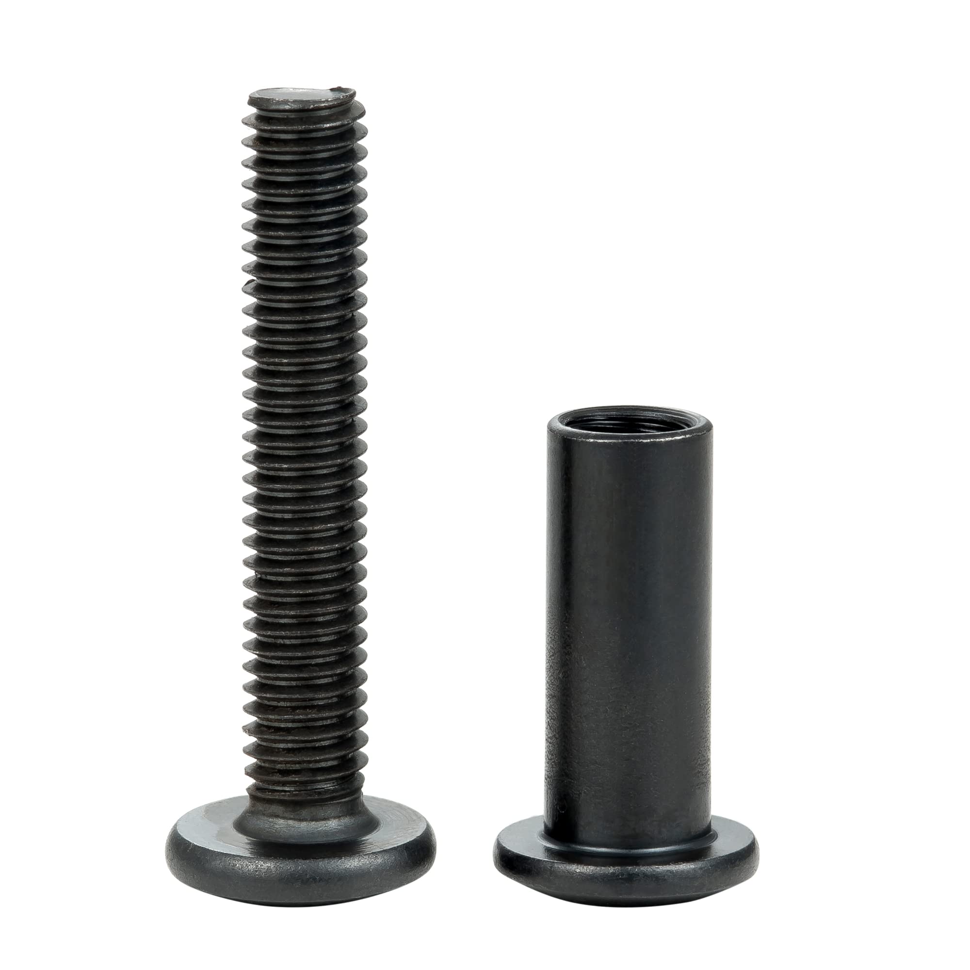 40 Sets M6 Black Hex Bolts and Nuts Assortment Kit - 35mm Metal Screws for TV Stand, Crib Hardware, Leather Saddles, Purses & Belt Repair | Durable Fasteners for DIY Projects & Home Improvement