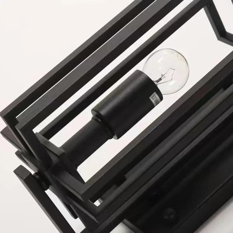 Modern Rectangular Frame Cylindrical Outdoor Wall Lights - Weatherproof LED Sconce for Porch, Patio, Garden & Exterior Home Lighting
