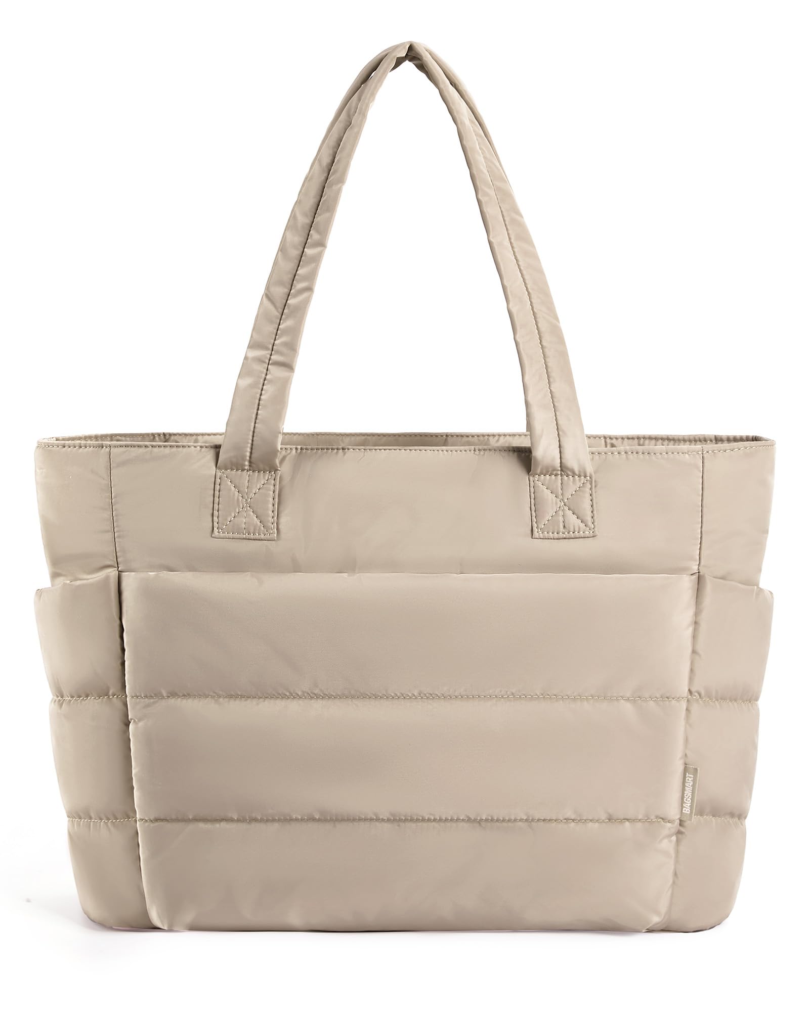 BAGSMART Lightweight Quilted Tote Bag for Women - Puffy Shoulder Handbag with Multiple Compartments | Perfect for Travel, Work, Shopping & Daily Use