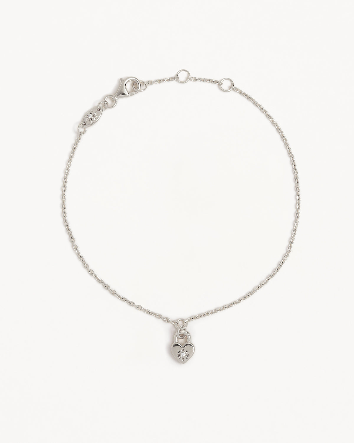 Sterling Silver Crystal Lotus Heart Padlock Bracelet for Women - Elegant Adjustable Charm Bangle for Valentine's Day, Anniversary, Birthday Gift - Perfect for Romantic Occasions and Everyday Wear