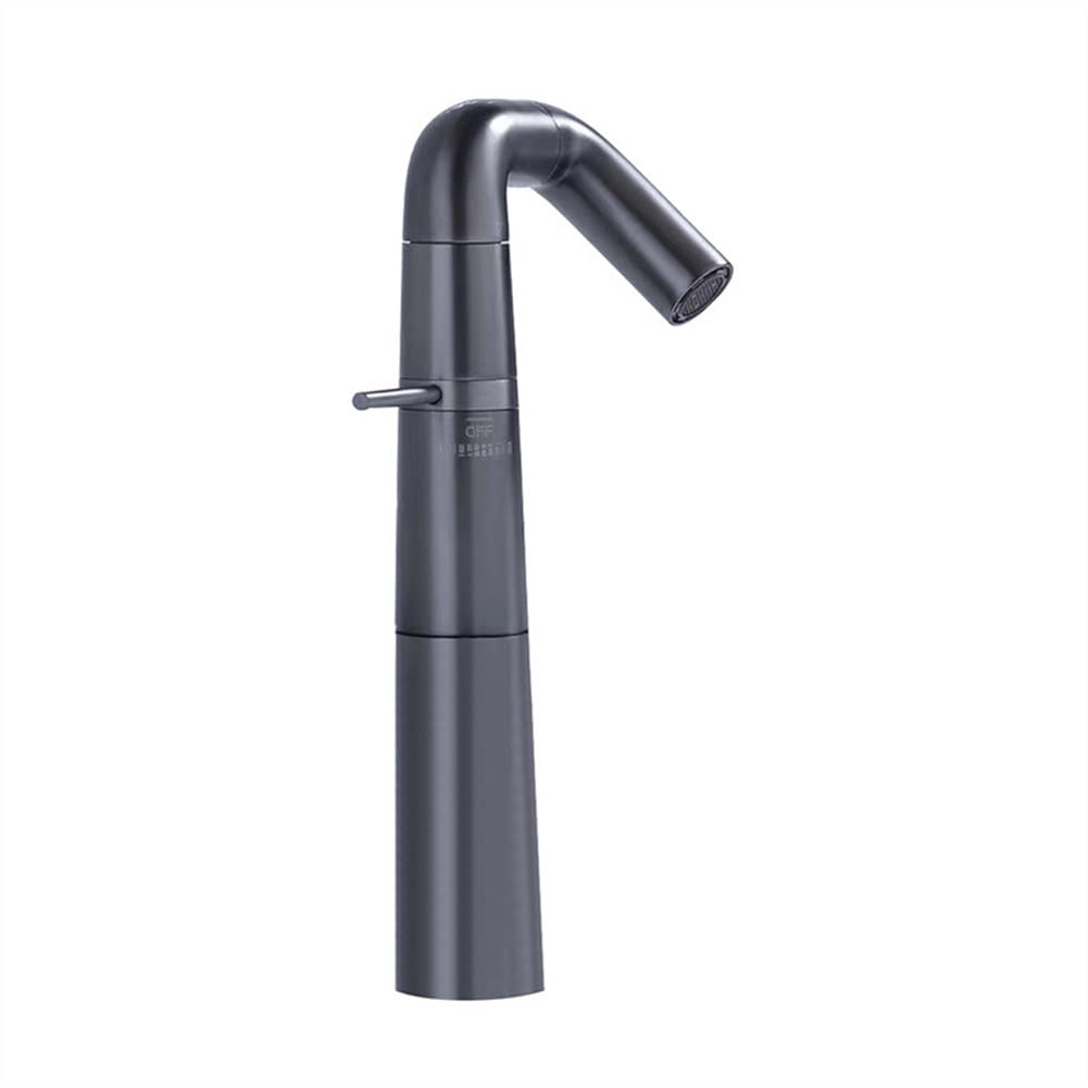 Gold Brass Single Handle Basin Faucet - 360° Rotation Mixer Tap for Bathroom Sink, Gun Gray - Perfect for Modern Washrooms