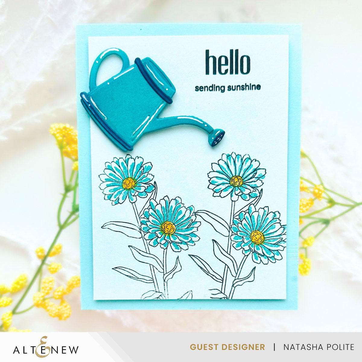 Mini Delight: Watering Daisies Stamp & Die Set for Card Making, Scrapbooking & DIY Crafts - Floral Stamps for Handmade Greeting Cards, Journals & Paper Projects