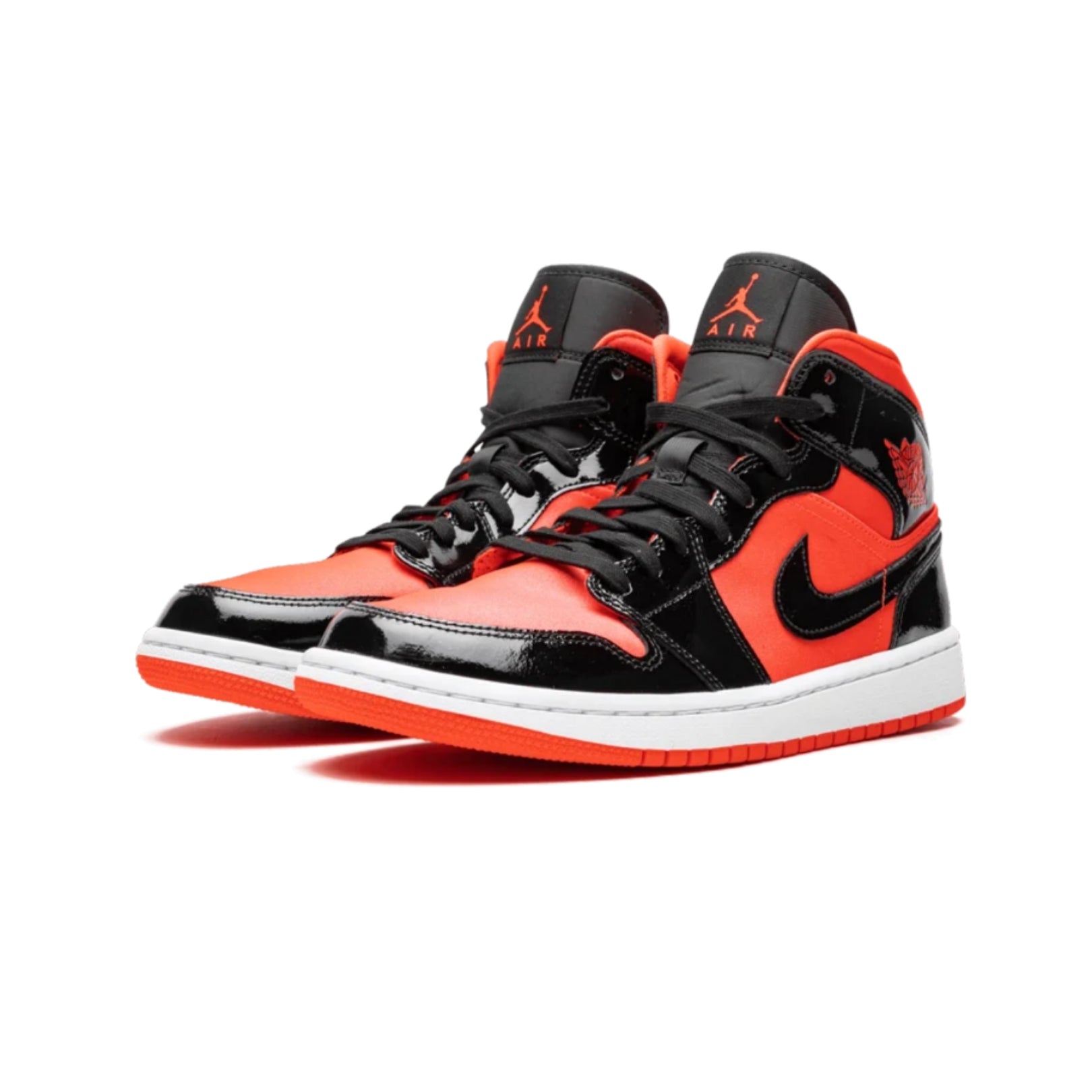 Air Jordan 1 Women's Mid Sneakers - Hot Punch & Black Colorway - Perfect for Casual Wear, Street Style & Basketball Fashion