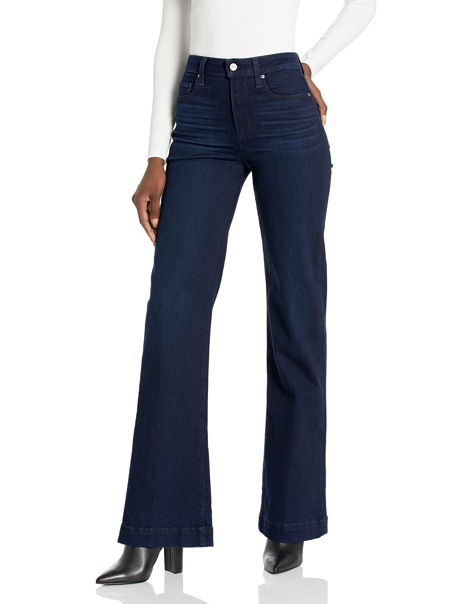 PAIGE Women's Leenah High Rise Wide Leg Transcend Vintage Jeans in Telluride Wash - Comfortable & Stylish Denim for Casual Outings & Weekend Wear