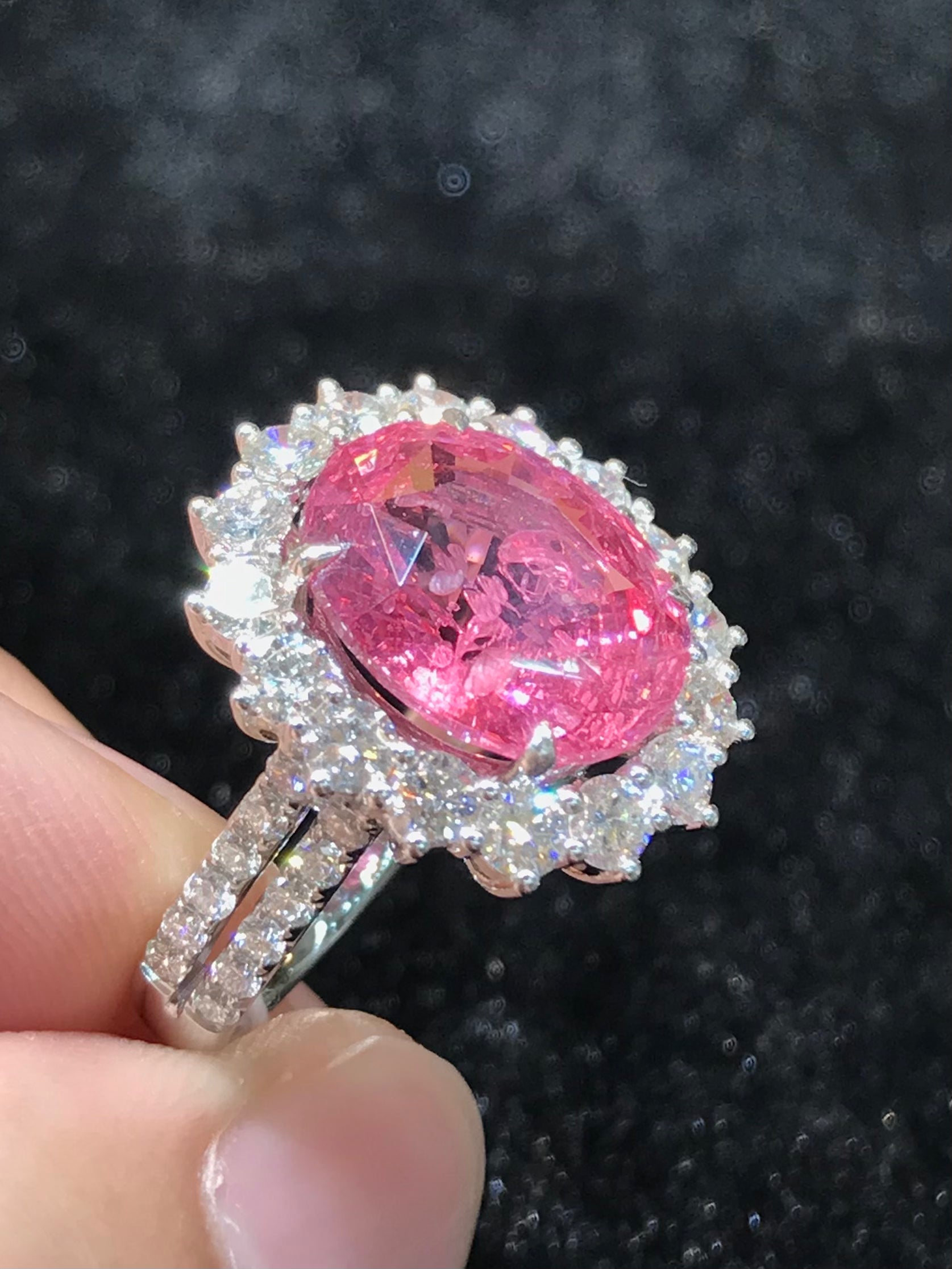 Natural Mahenge Pink Spinel 7.16ct Ring - Genuine Tanzanian Gemstone Jewelry for Women, Engagement & Anniversary Gifts, Elegant Handmade 925 Silver Ring for Special Occasions