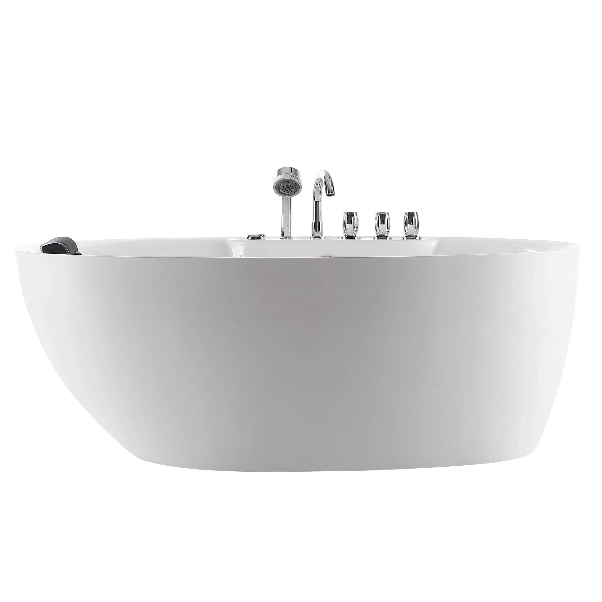 Empava 67-Inch Freestanding Jetted Bathtub - White Acrylic Soaking Tub with Massage Jets (Model 67AIS13) - Perfect for Luxury Bathrooms & Spa Relaxation at Home